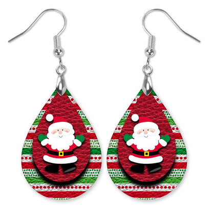 Santa Claus Christmas Teardrop Dangle Earrings – Festive & Fun Holiday Jewelry