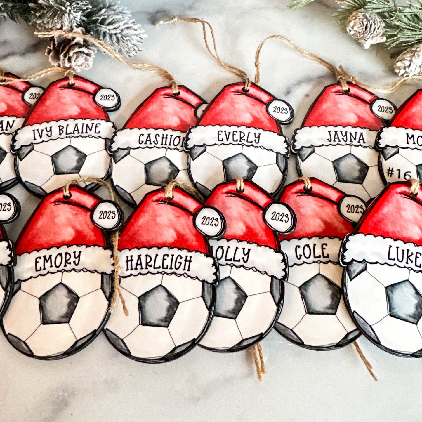 Personalized Soccer Ornament – Custom Name, Number & Year