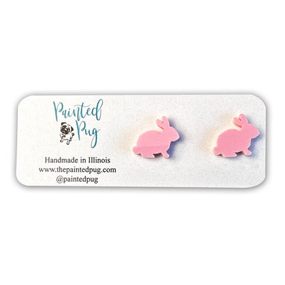 Easter Bunny Pink Stud Earrings