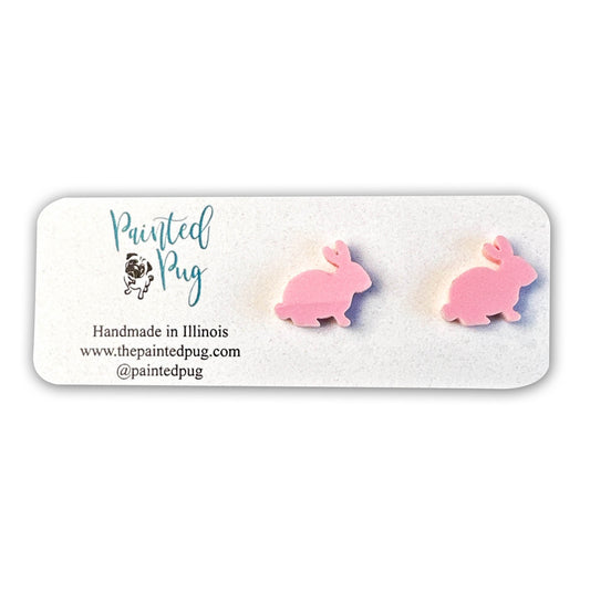 Easter Bunny Pink Stud Earrings