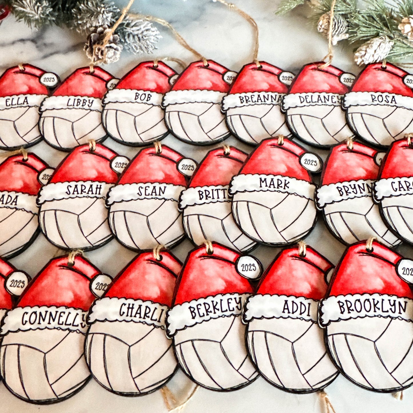 Personalized Volleyball Ornament – Custom Name, Number & Year