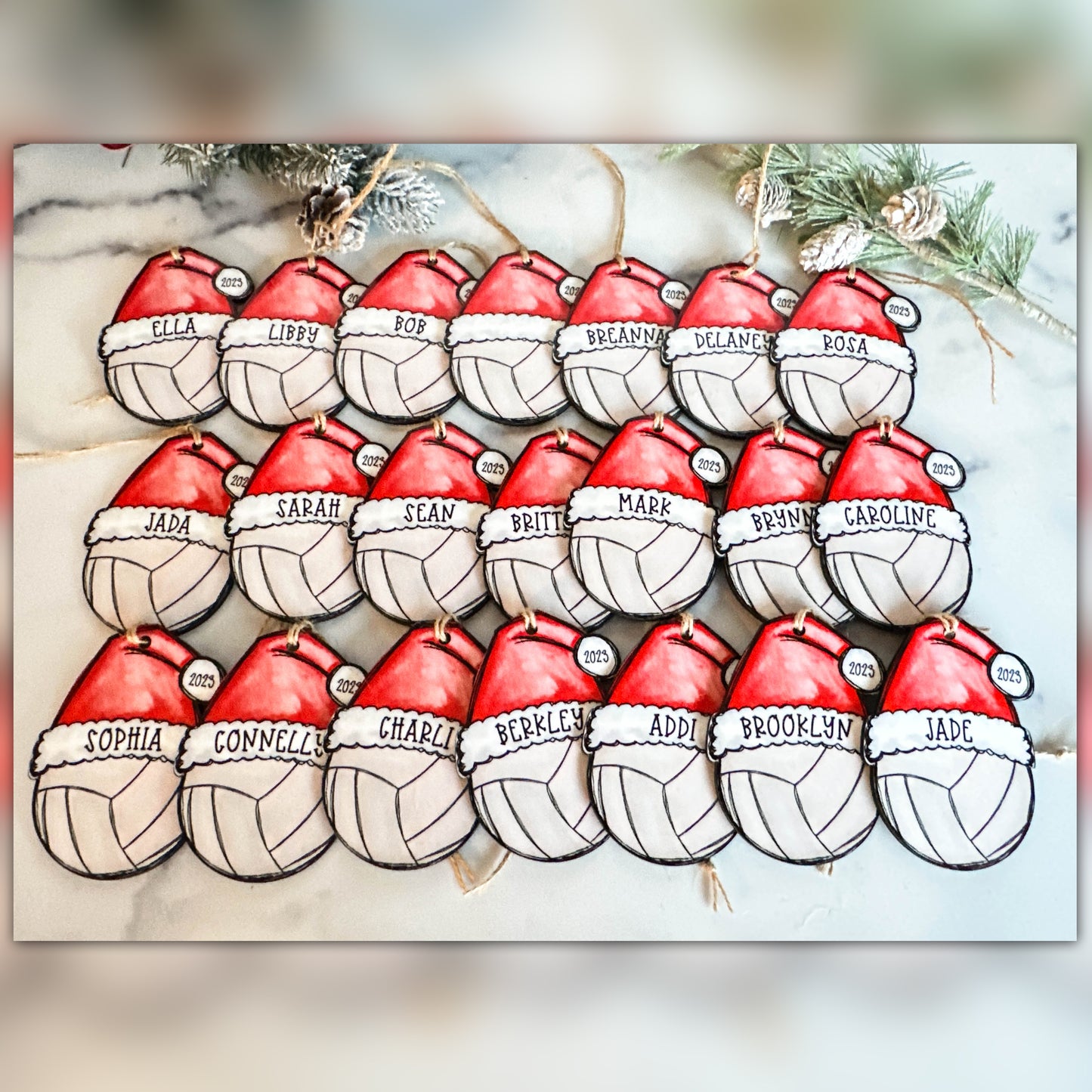 Personalized Volleyball Ornament – Custom Name, Number & Year