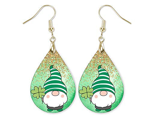 Gnome Leprechaun St. Patrick's Day Teardrop Earrings