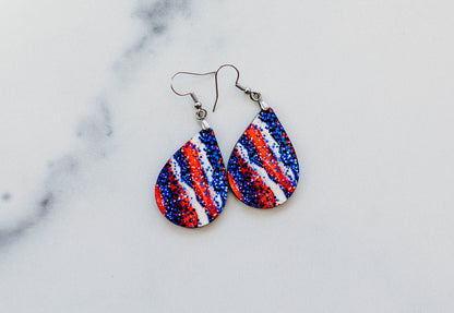 Red White & Blue July 4th Earrings – Lightweight Patriotic Dangles