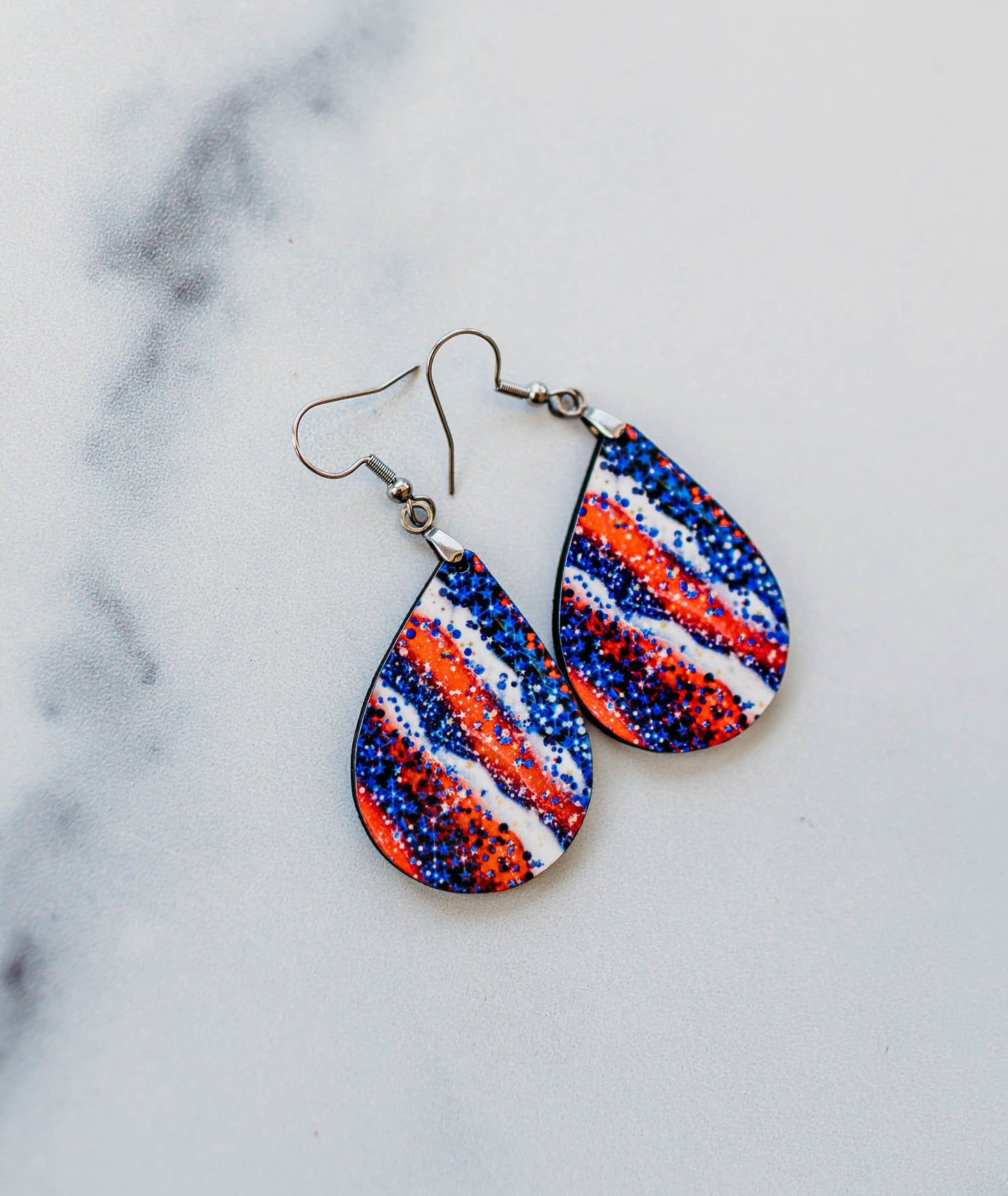 Red White & Blue July 4th Earrings – Lightweight Patriotic Dangles
