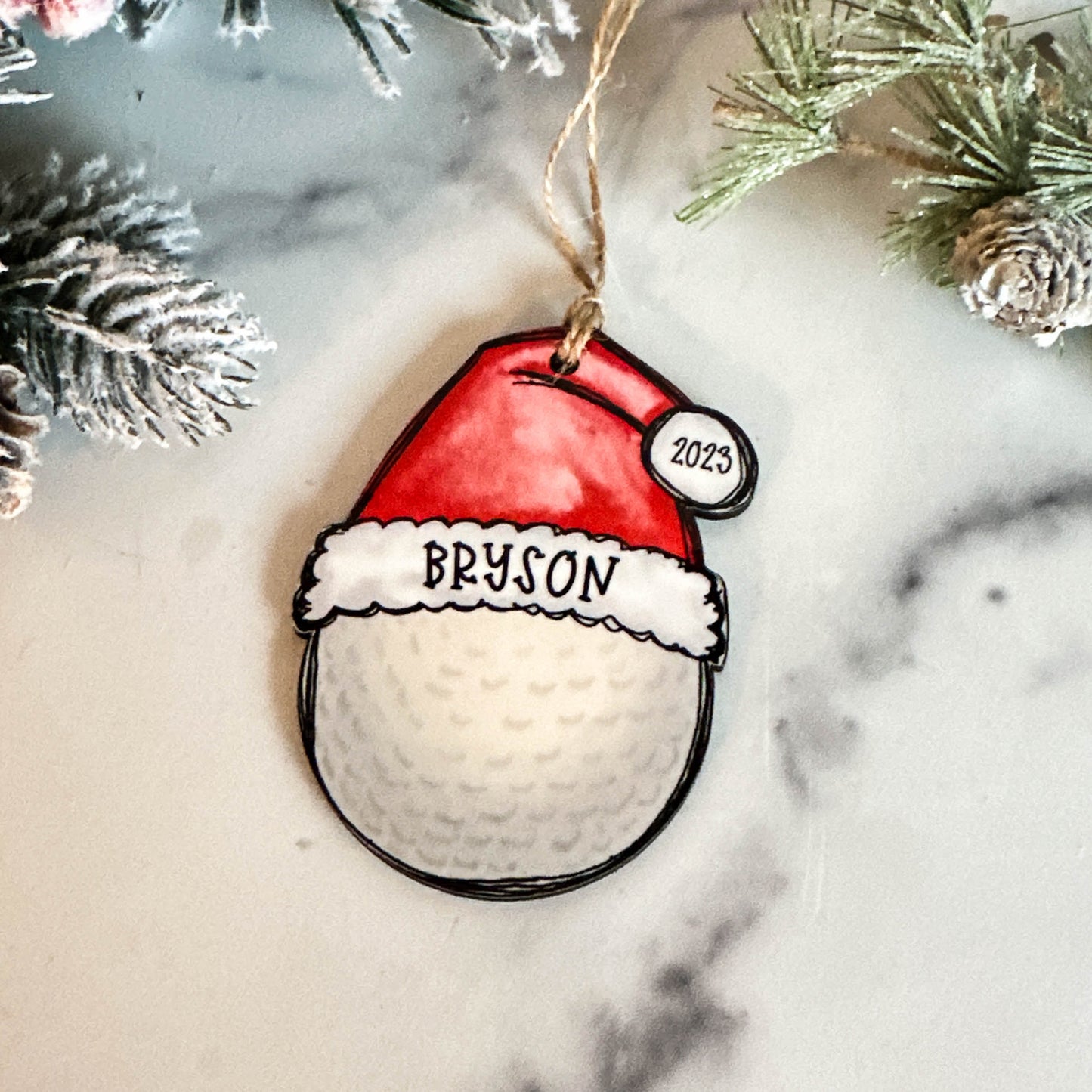 Personalized Golf Ornament – Custom Name, Number & Year