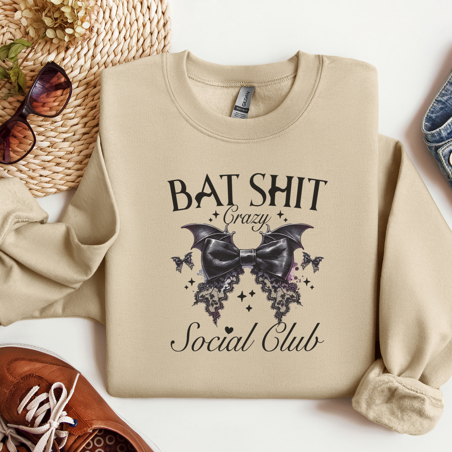 Bat Sh*t Crazy Social Club Sweatshirt | Funny Halloween Shirt