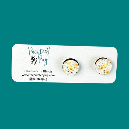Floral Yellow Flower Summer Stud Earrings