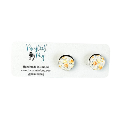 Floral Yellow Flower Summer Stud Earrings