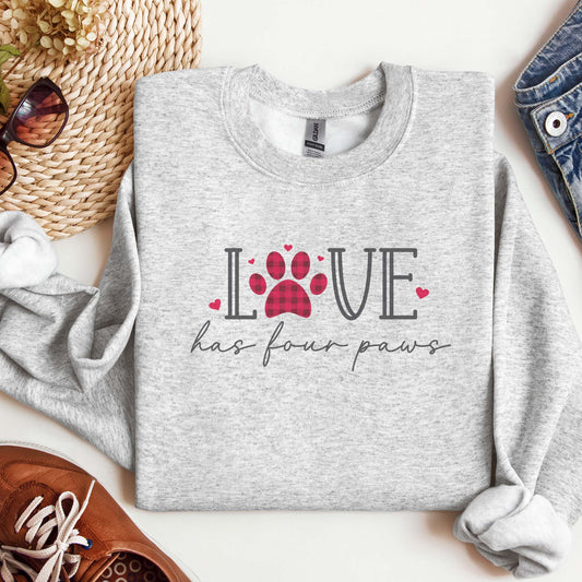 Love Has Four Paws Sweatshirt | Cozy Unisex Pet Lover Gift