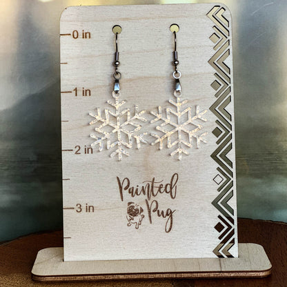Snowflake Iridescent Acrylic Christmas Dangle Earrings