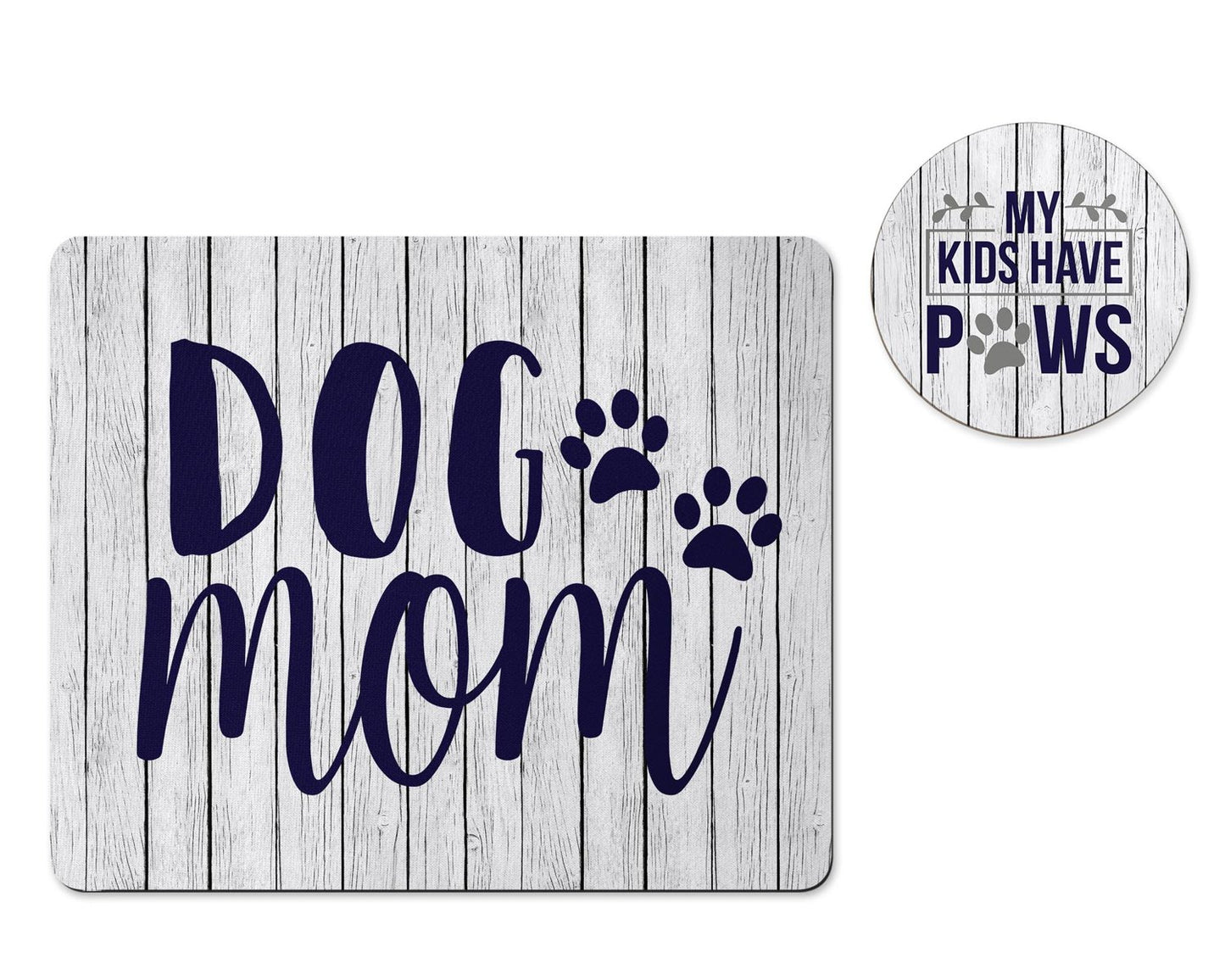Dog Mom mousepad and coaster set