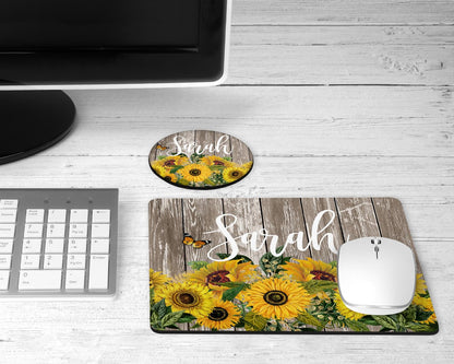 Personalized sunflower desk set