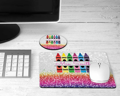 Teacher crayon glitter desk set