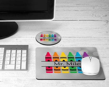 Teacher crayon desk set grey
