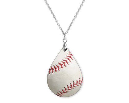 Baseball Teardrop Shape Necklace