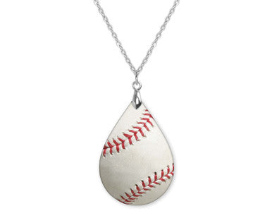 Baseball Teardrop Shape Necklace