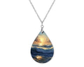 Beach Sunset Summer Teardrop Shape Necklace