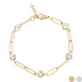 Crystal Paperclip Chain Bracelet – 18K Gold or Silver Stainless Steel
