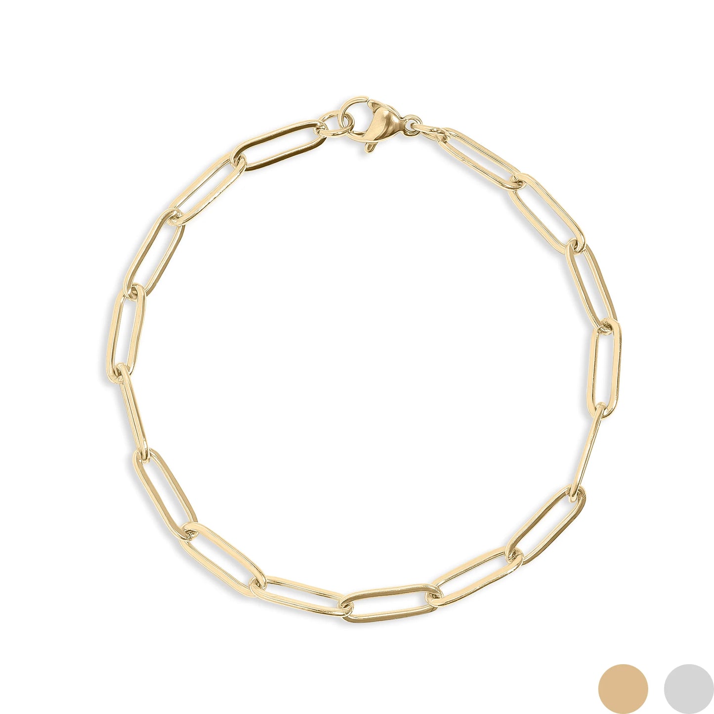Paperclip Chain Bracelet – 18K Gold or Silver Stainless Steel