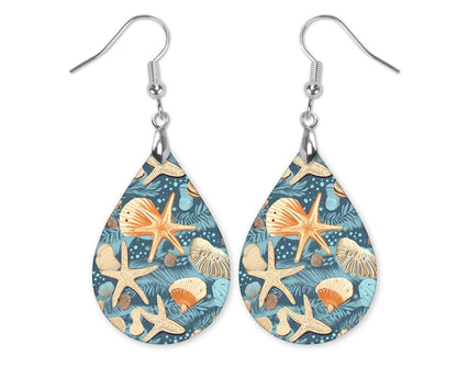 Beach Starfish Teardrop Earrings