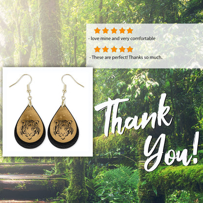 Black and Gold Tiger Earrings