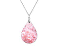 Cherry Blossom 3 Flower Teardrop Shape Necklace