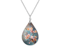 Cherry Blossom 4 Flower Teardrop Shape Necklace