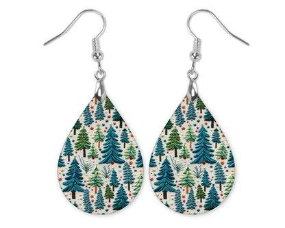 Christmas Tree Dangle Teardrop Earrings