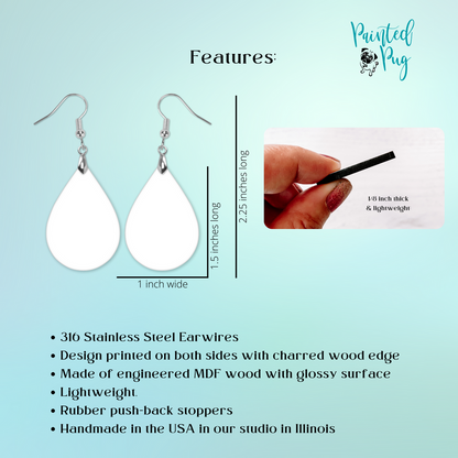 Teacher Life Teardrop Dangle Earrings