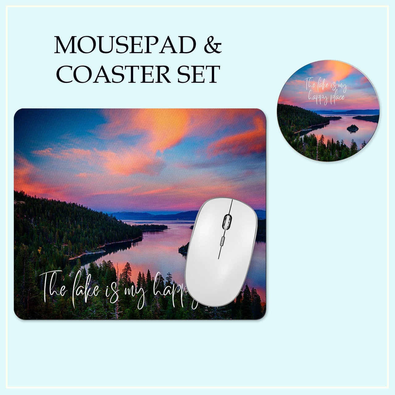 Lake Life Mousepad Coaster Set