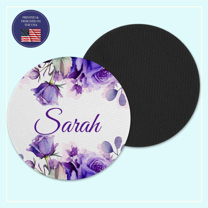 Purple floral neoprene coaster