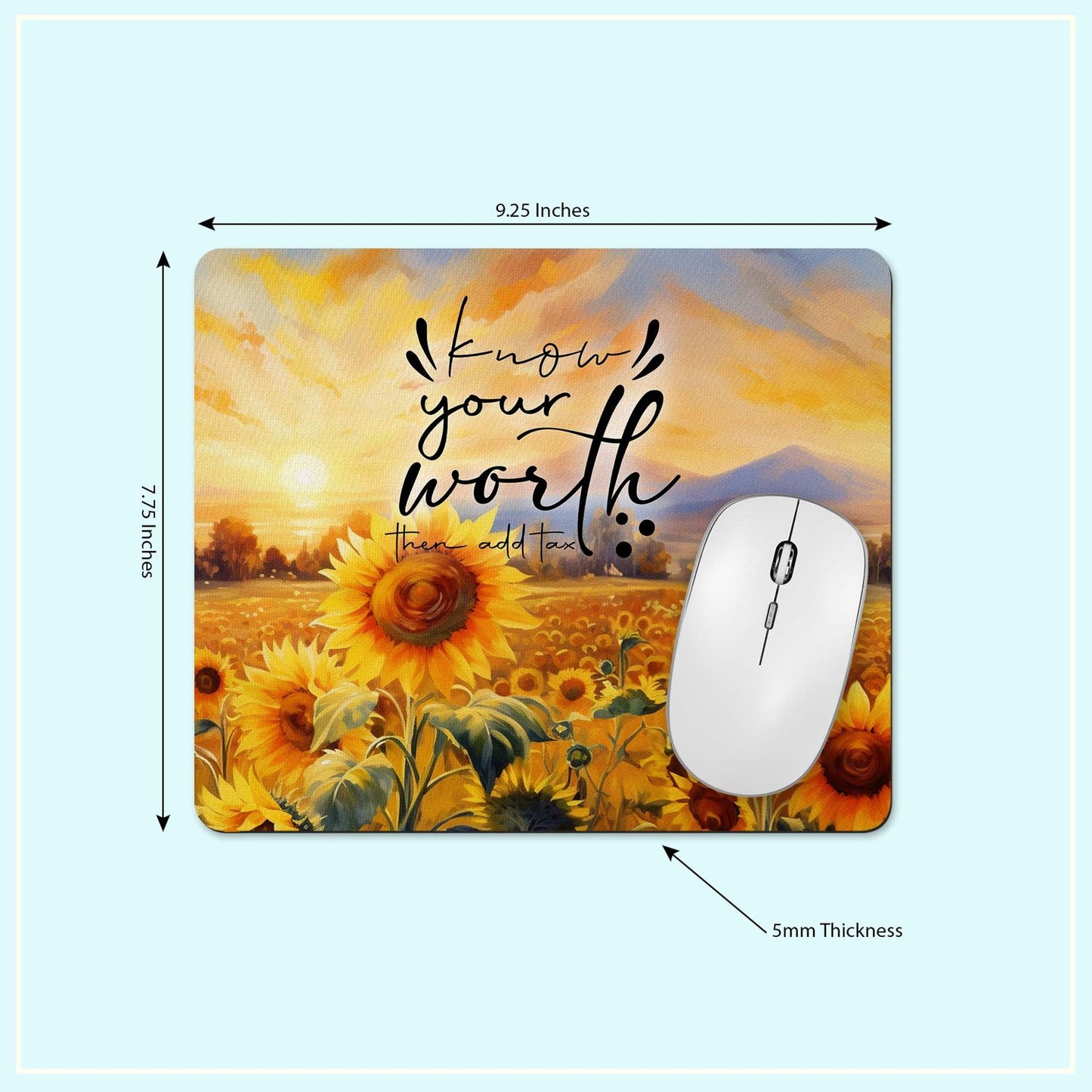 Mousepad and coaster dimensions