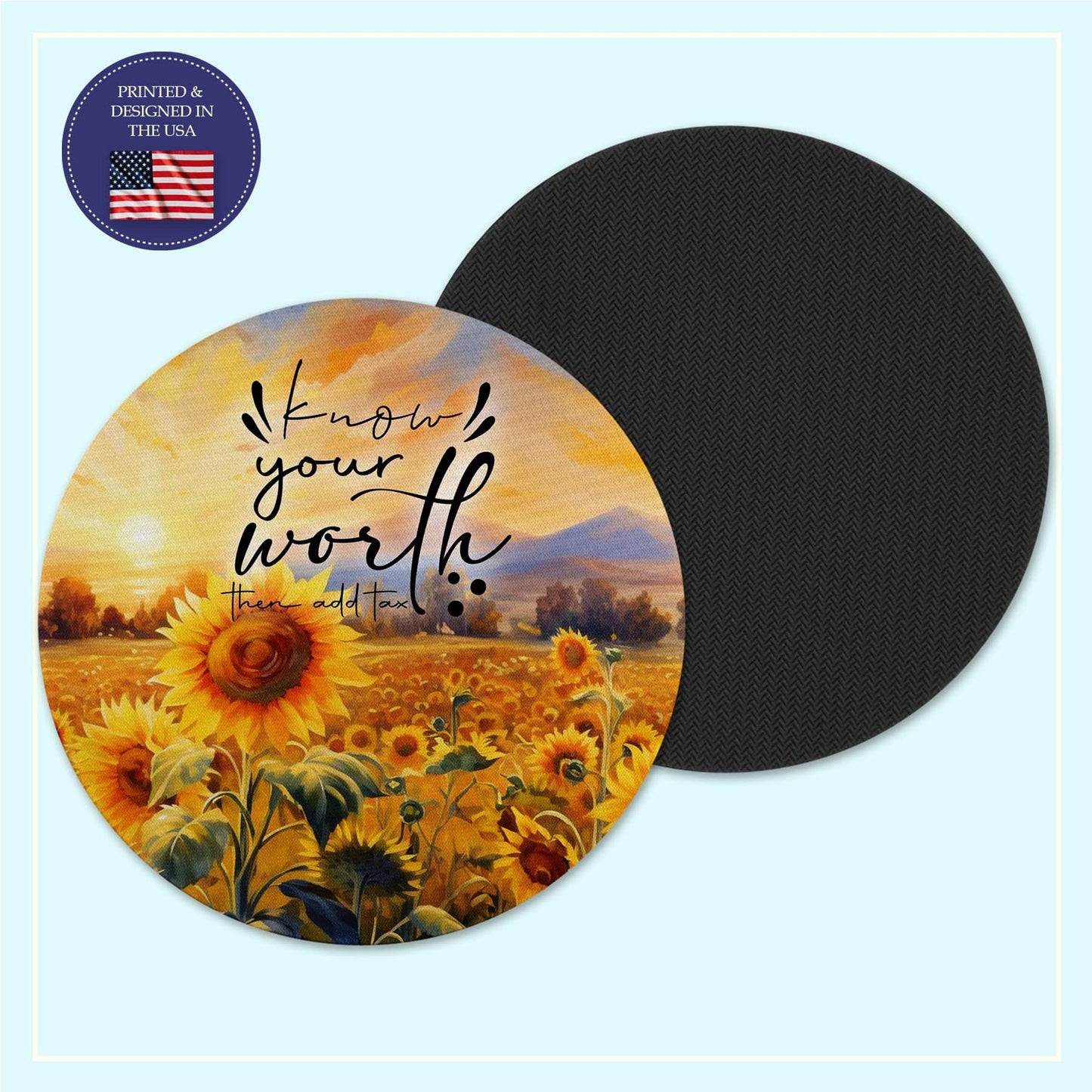 Sunflower neoprene coaster