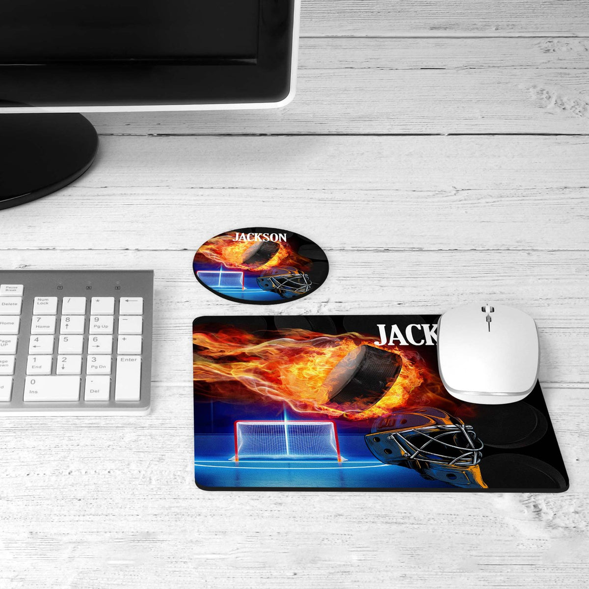 Hockey desk set on a desk