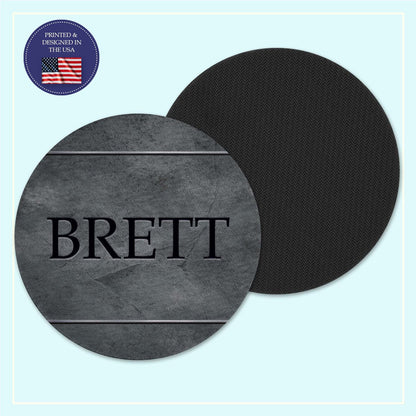Grey personalized neoprene coaster
