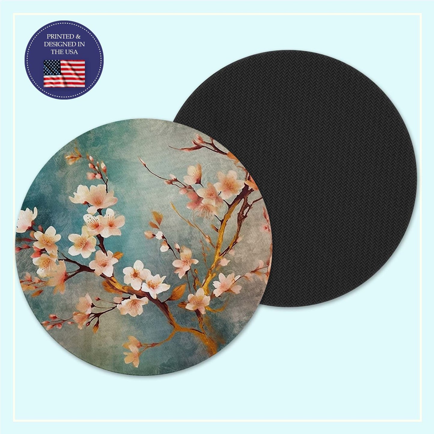 Cherry blossom neoprene coaster