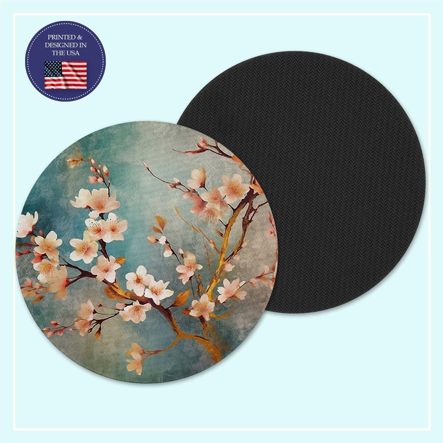 Cherry blossom neoprene coaster