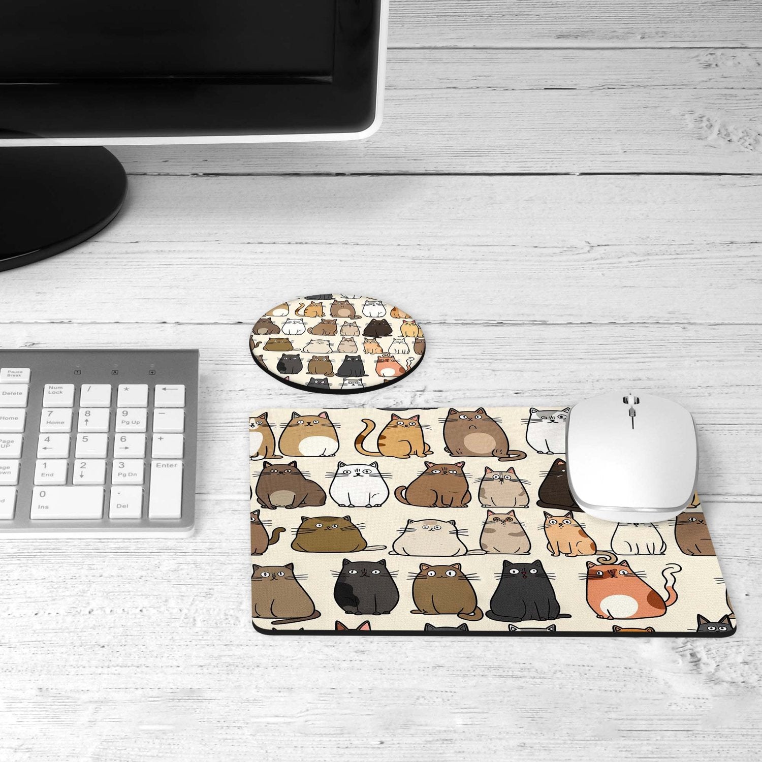 Cartoon cats desk set on a desk