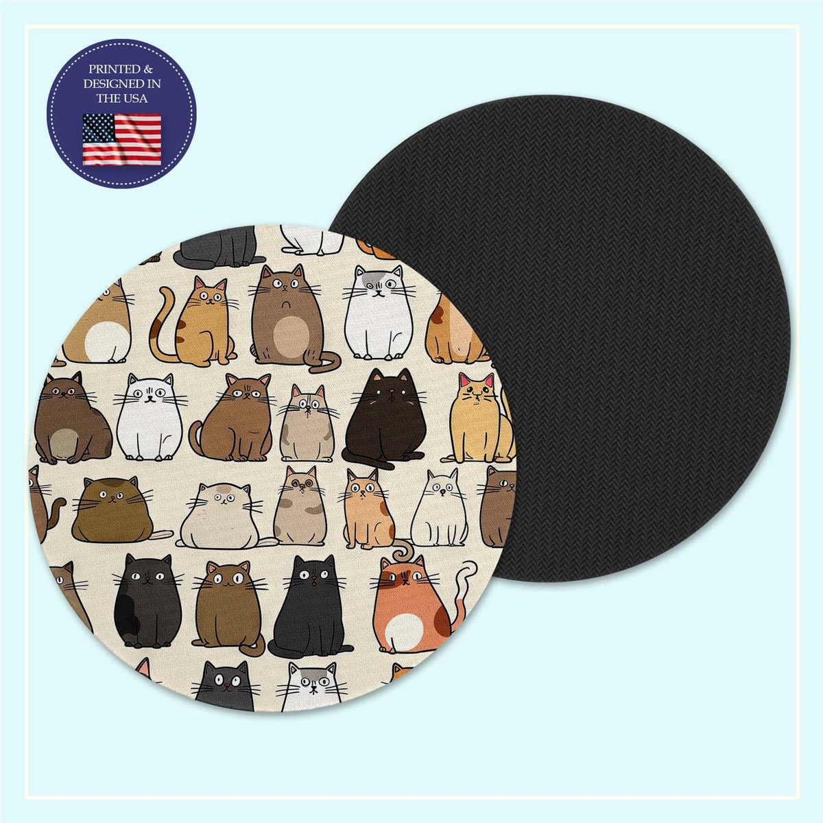 Cartoon cats neoprene coaster