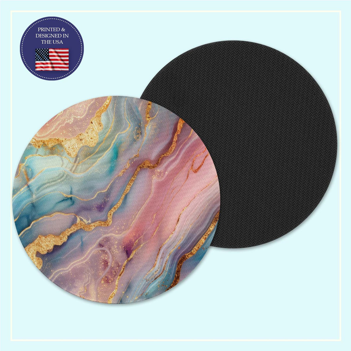 Pink geode neoprene coaster