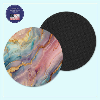 Pink geode neoprene coaster