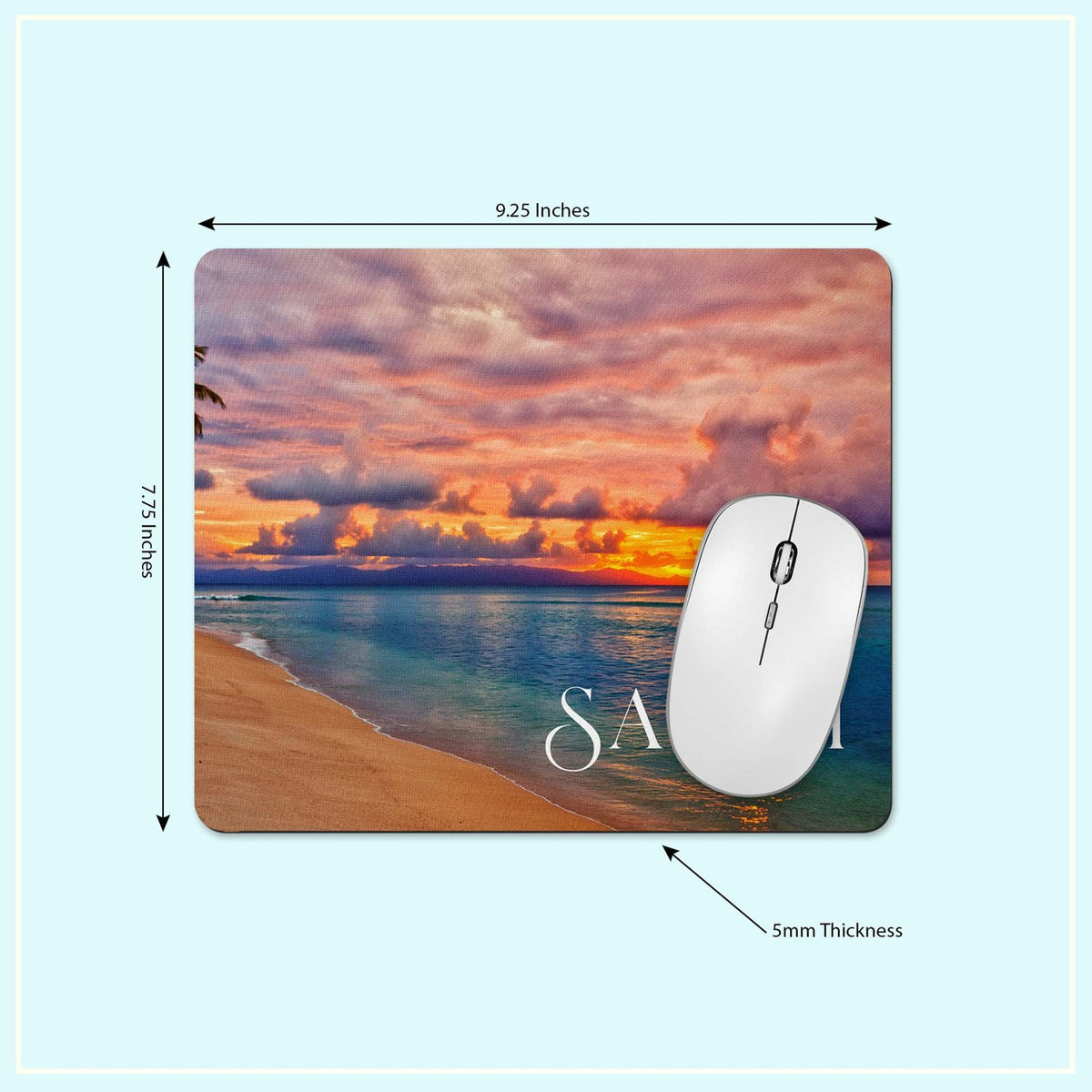 Mousepad and coaster dimensions