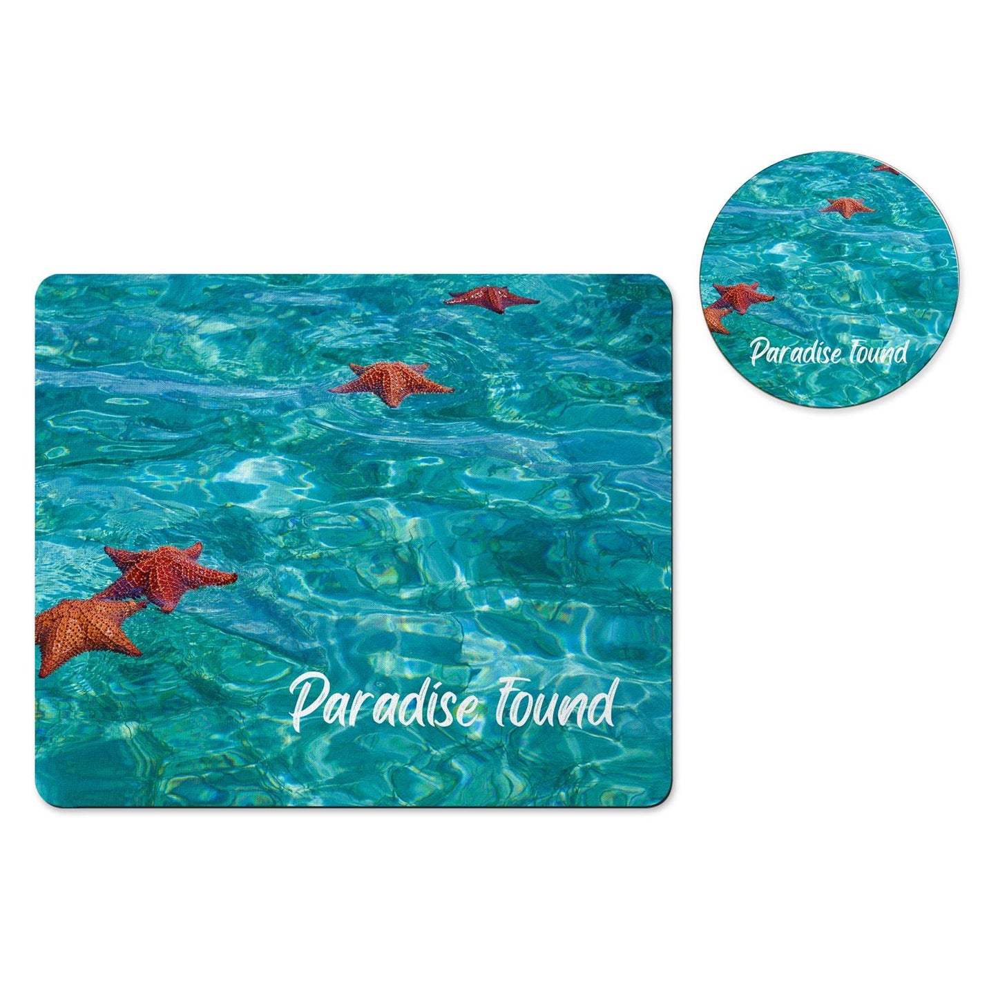 Paradise Found starfish mousepad and coaster set