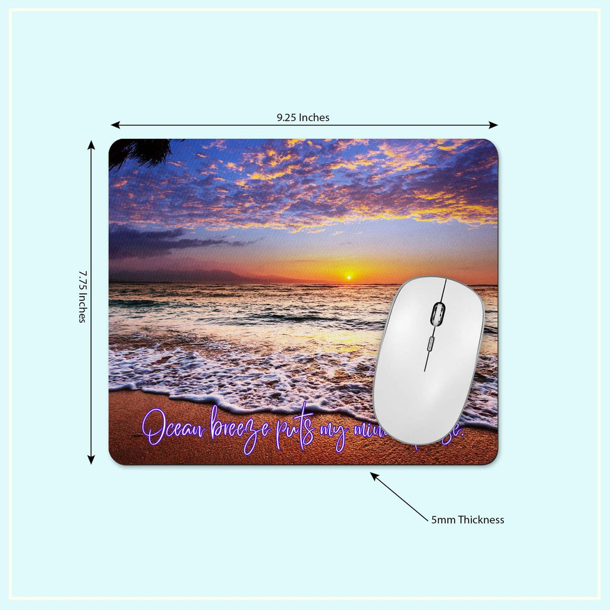 Mousepad and coaster dimensions