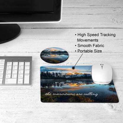 Mountain desk set on a desk