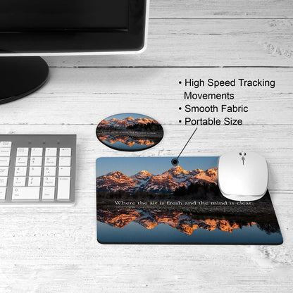 Mountain desk set on a desk