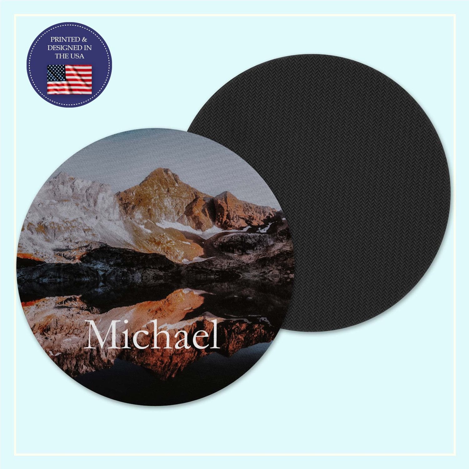 Mountain lake neoprene coaster