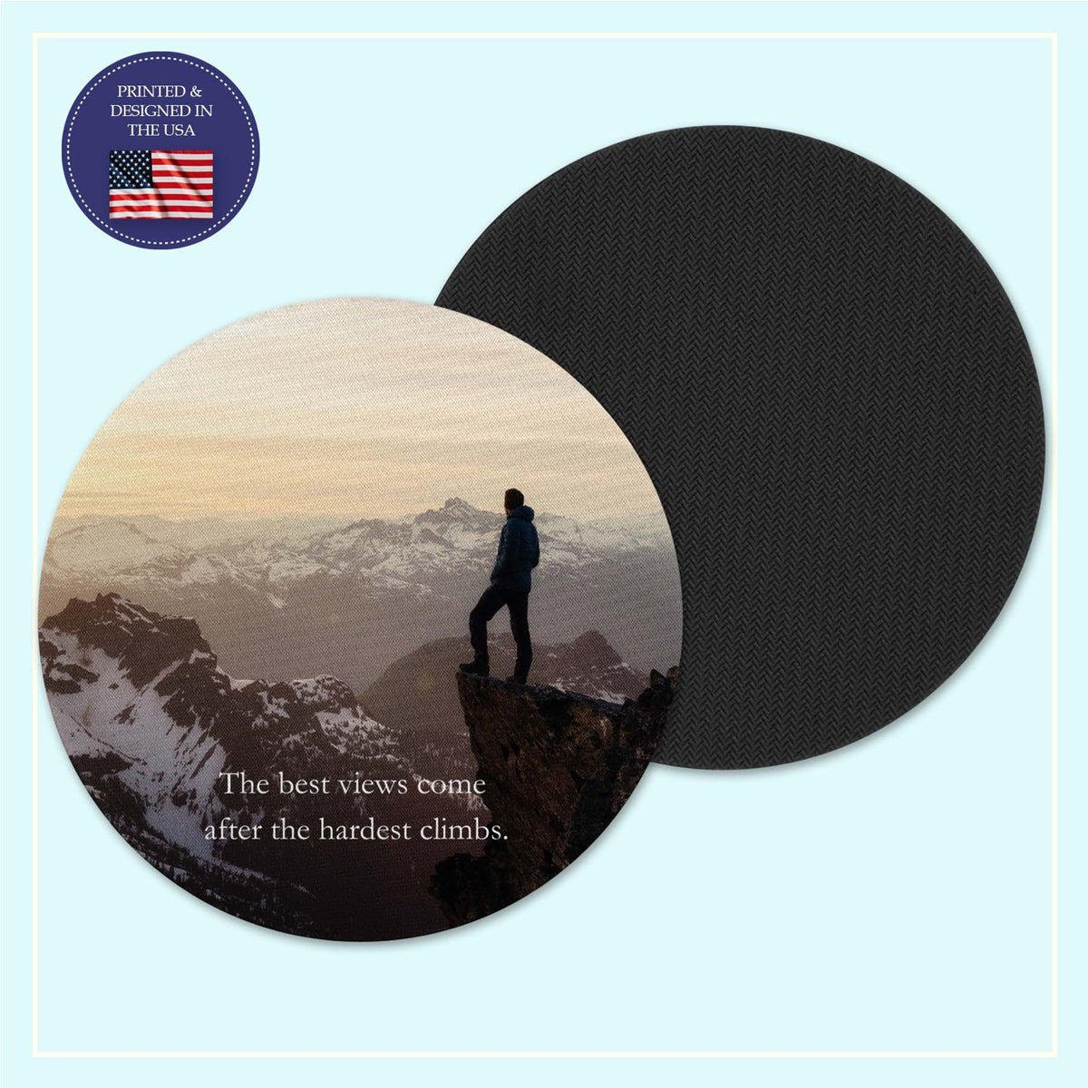 Hiking mountain neoprene coaster