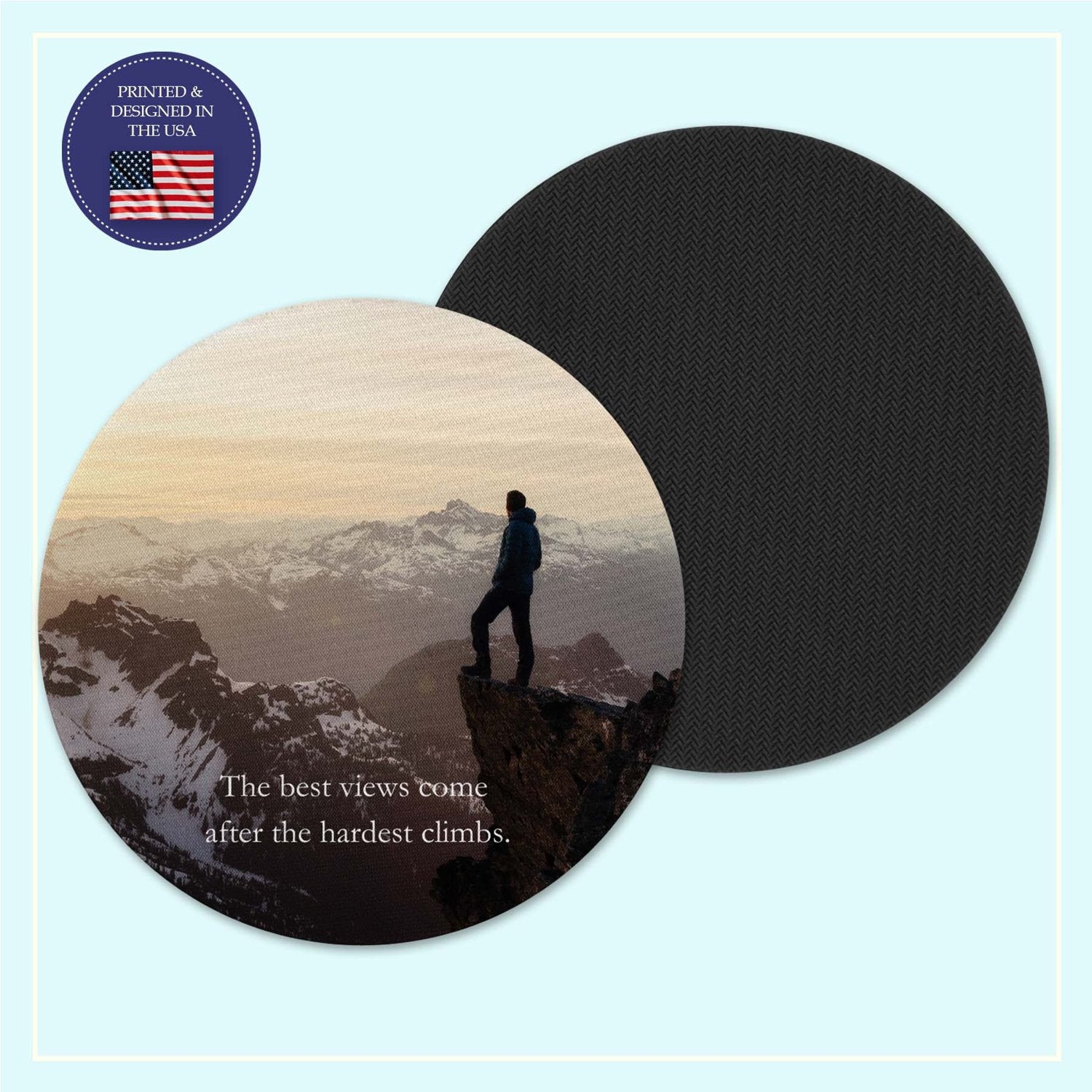 Hiking mountain neoprene coaster